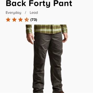 Sitka Gear SOLD OUT back forty pants Lead color out of stock size 36x33